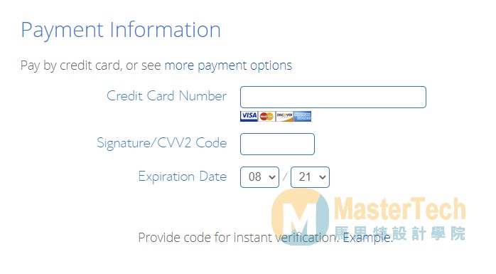 Bluehost 信用卡付款